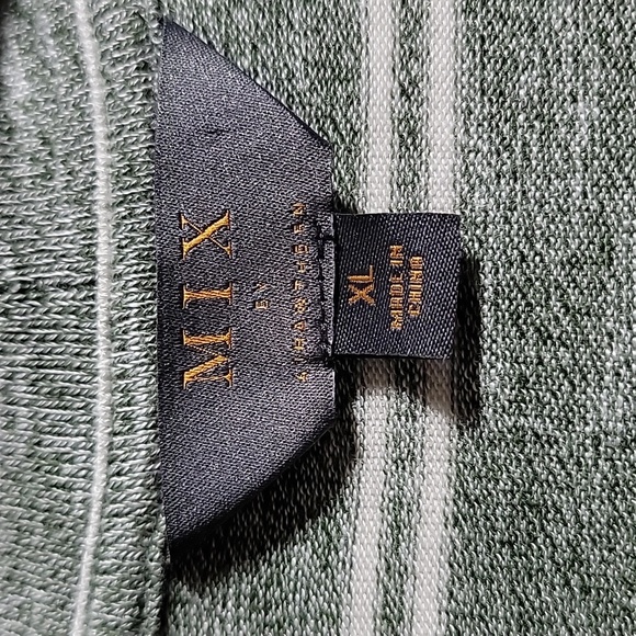 MIX by 41Hawthorn Striped Open Front Cardigan Sweater XL Green White Long Sleeve - Picture 10 of 13